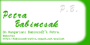 petra babincsak business card